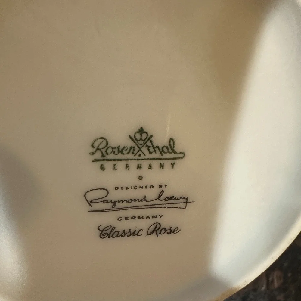 Rosenthal Classic Rose Creamer Sugar Bowl Saucer Plate Set Raymond Loewy Germany